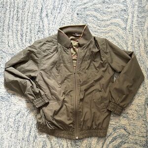 Vintage 1980s khaki casual corner jersey lined windbreaker, medium